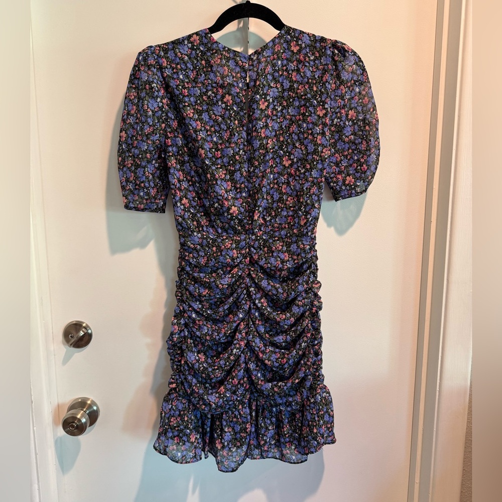 Floral Ruched Mini Dress - Picture 2 of 5